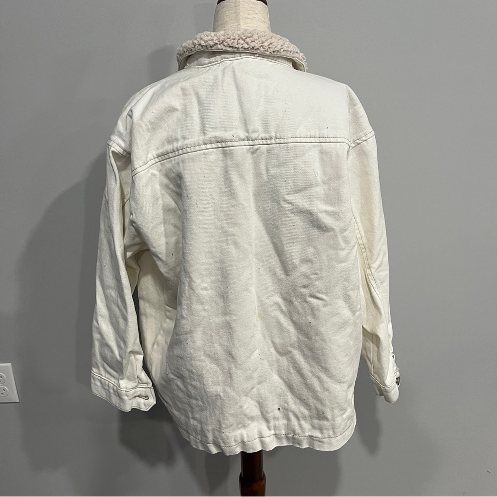 Stoosh Women's Corduroy Cream Jacket with Faux Shearling Collar Medium - Picture 5 of 5